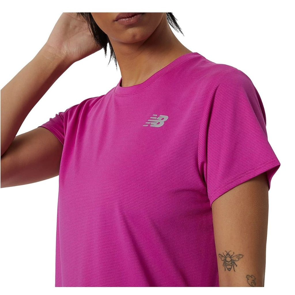 T-shirt da donna New Balance colore magenta