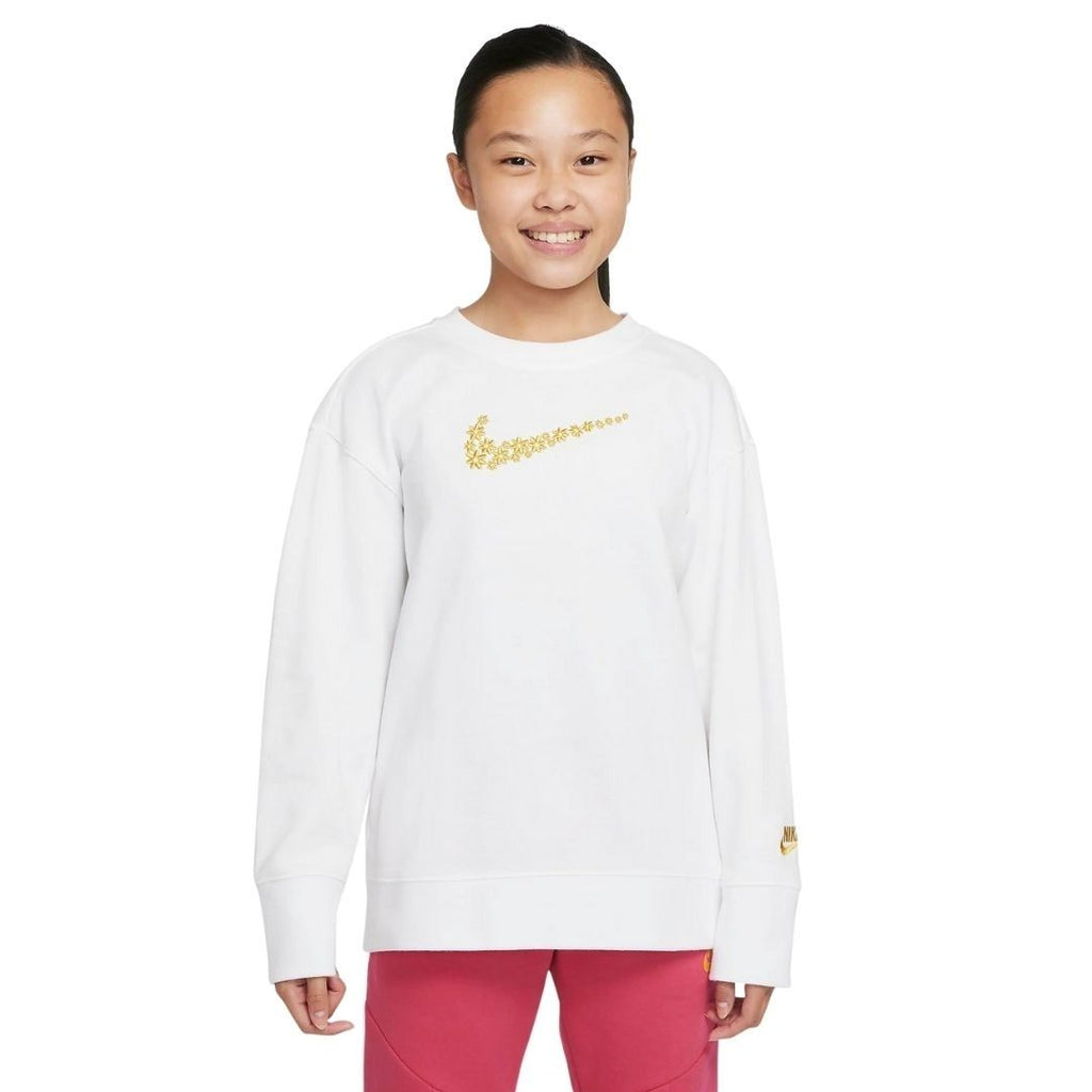 Felpa da bambina Nike Sportswear colore bianco