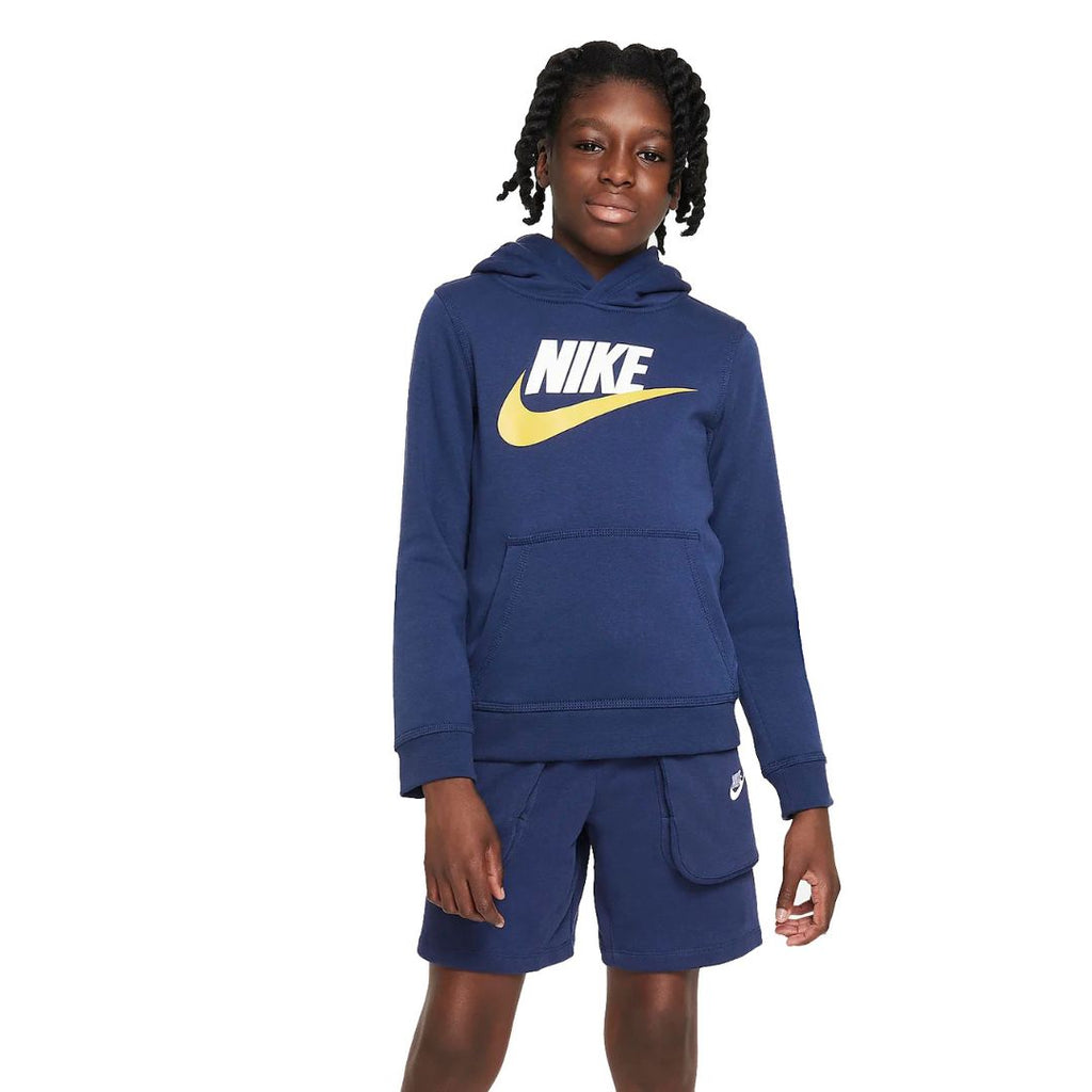 Felpa bambino e ragazzo Nike con cappuccio colore blu