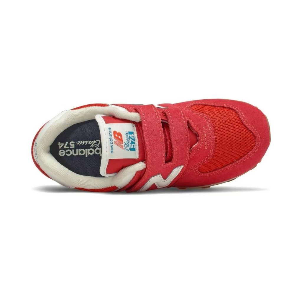 Scarpa con velcro da bambino New Balance 574 colore rosso