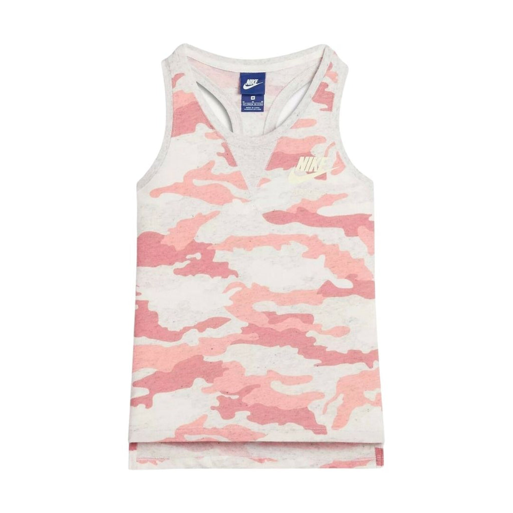 Canotta Nike da bimba e ragazza camouflage rosa
