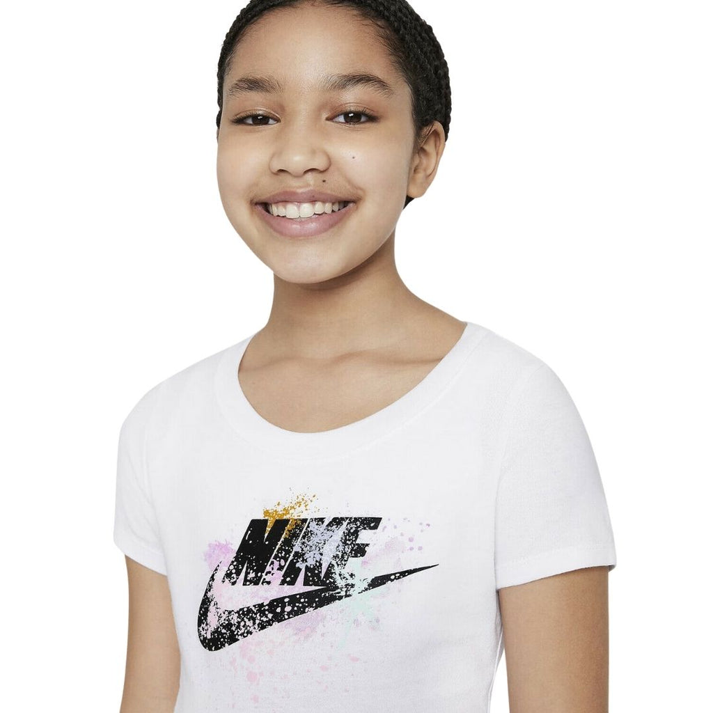 T-shirt Nike bimba con swoosh splatter