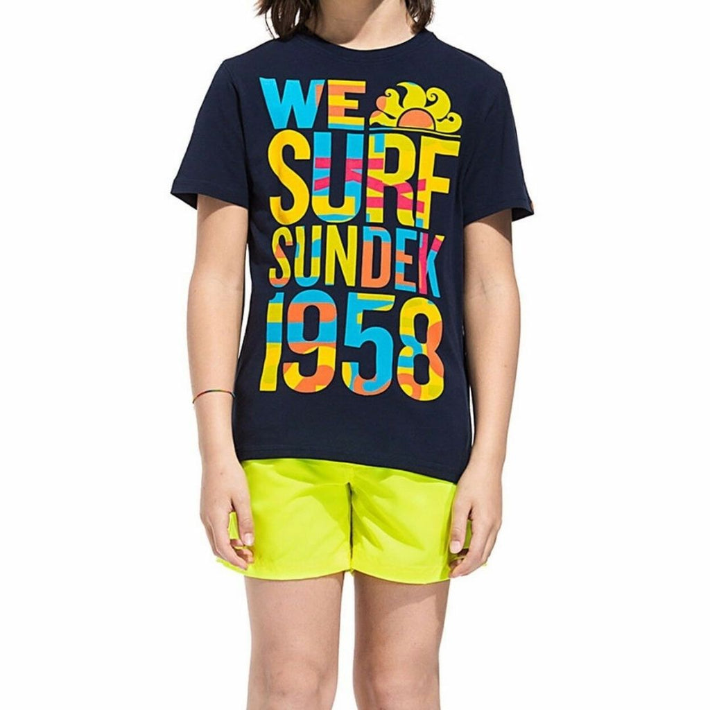 T-shirt da bambino Sundek colore blu con stampa