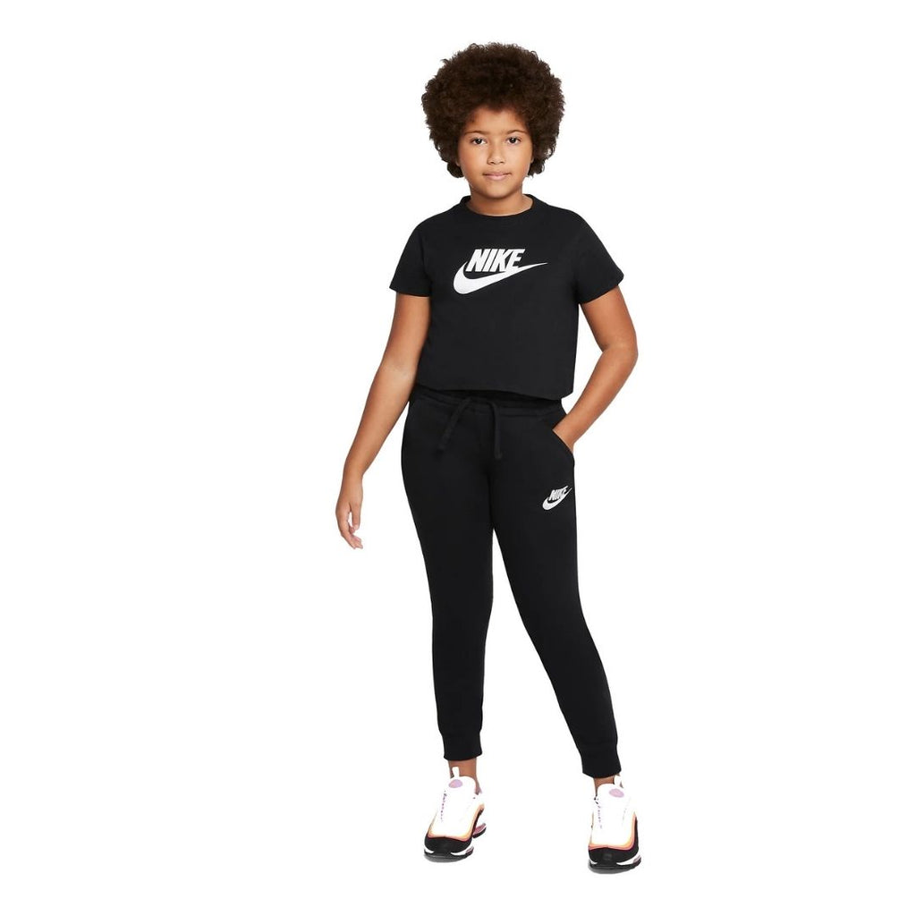 T-shirt cropped da bambina Nike colore nero