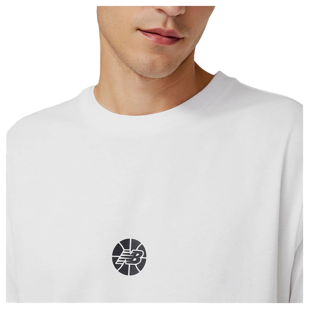 T-shirt da uomo New Balance colore bianco